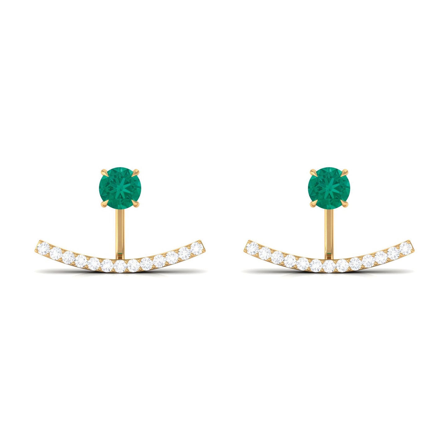 0.9 Carat Classic Emerald and Diamond Jacket Earrings