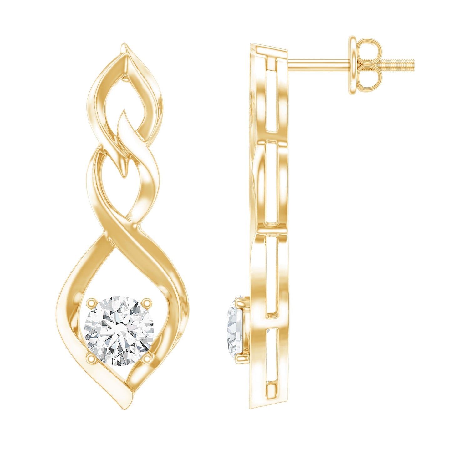 Certified Lab Grown Diamond Bridal Earrings With Screw Back