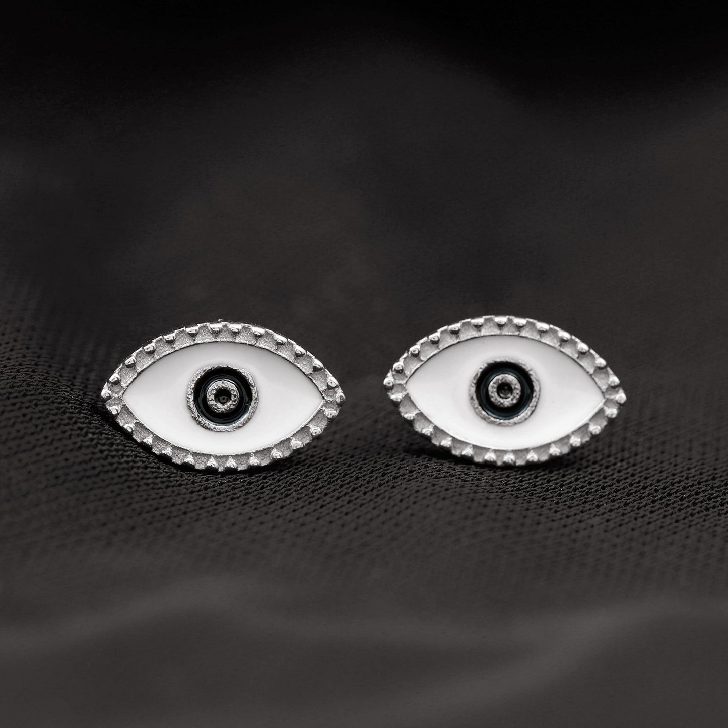 Enamel Evil Eye Stud Earrings for Women