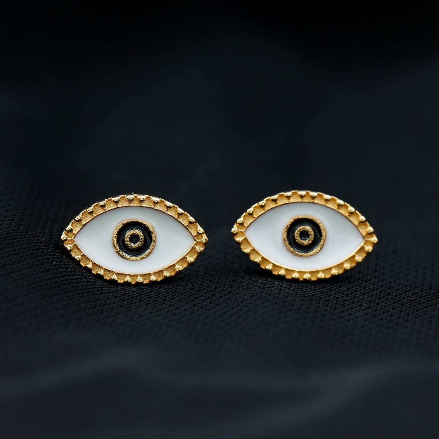 Enamel Evil Eye Stud Earrings for Women
