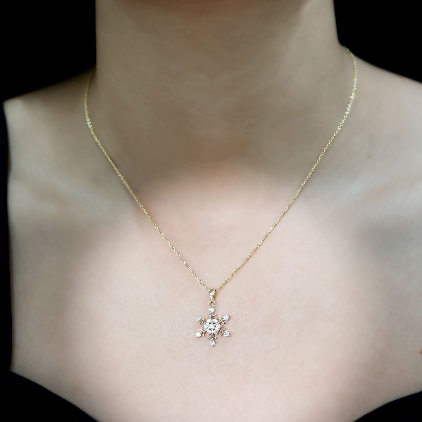 Certified Moissanite Snowflake Necklace Pendant for Women