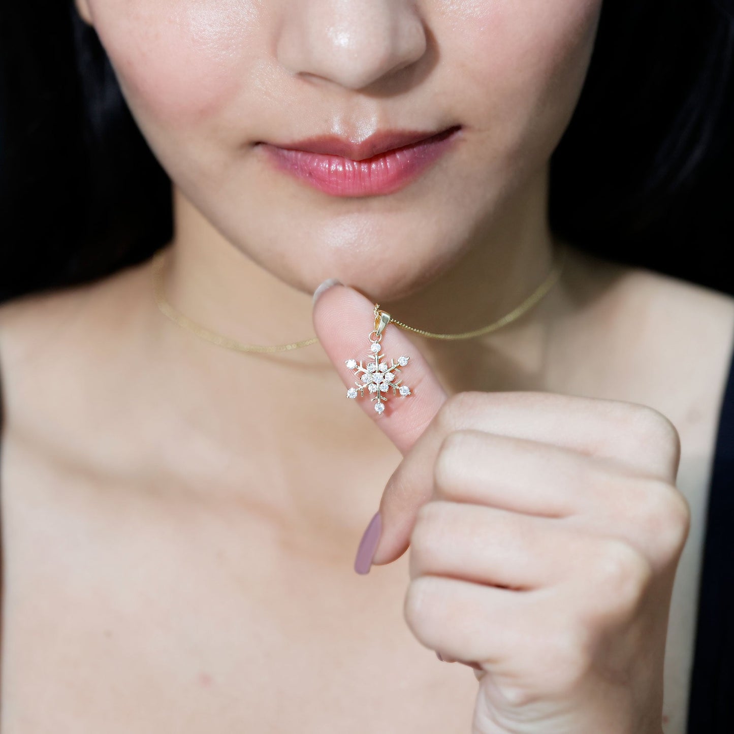 Certified Moissanite Snowflake Necklace Pendant for Women