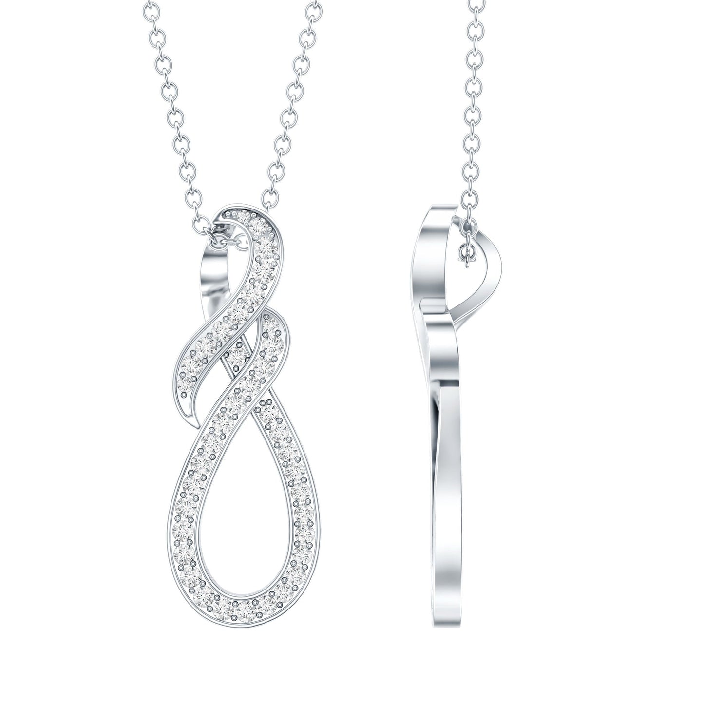 Certified Lab Grown Diamond Infinity Pendant Necklace