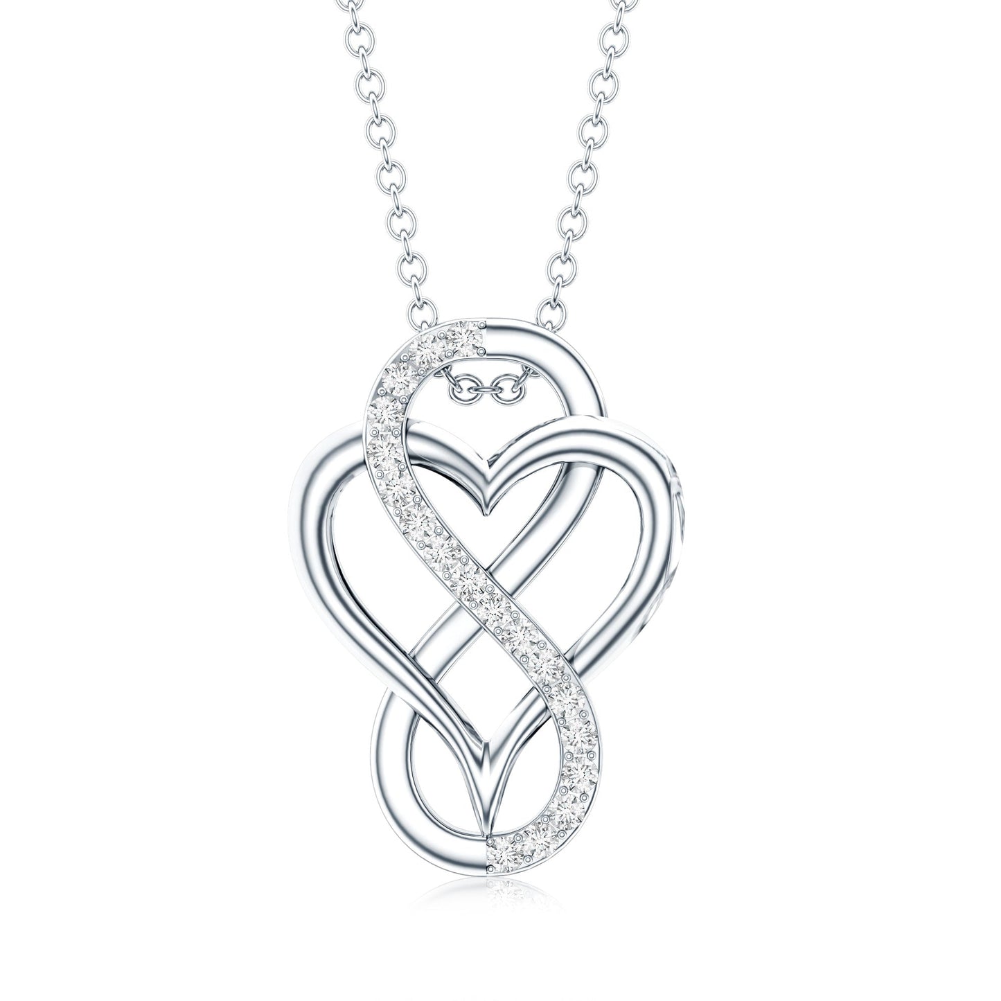 Brilliant Cut Diamond Infinity Heart Necklace for Women