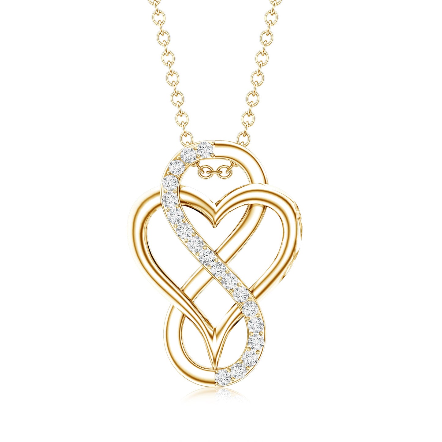 Brilliant Cut Diamond Infinity Heart Necklace for Women