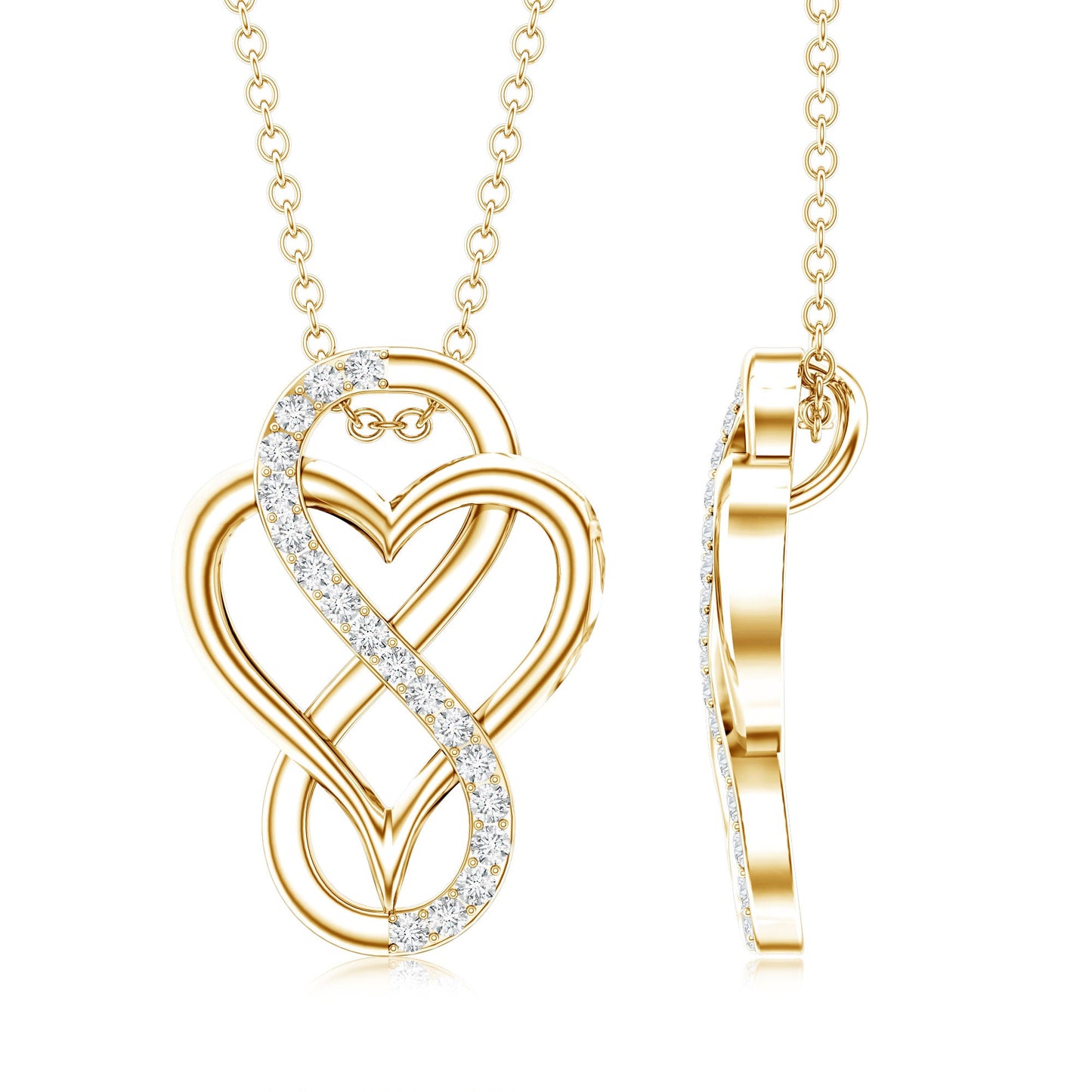 Brilliant Cut Diamond Infinity Heart Necklace for Women