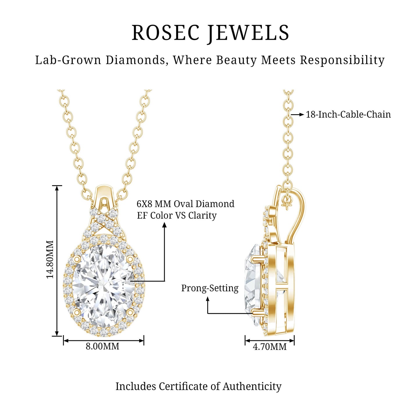 Lab Grown Diamond Vintage Style Pendant With Halo