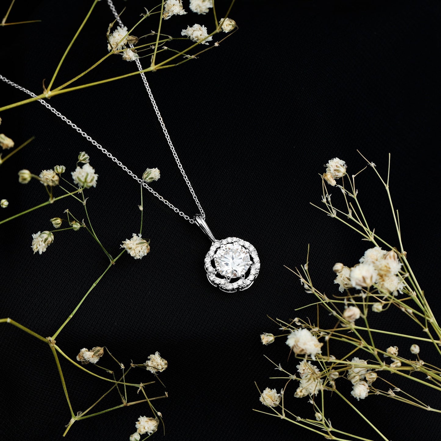 Certified 2 Carat Lab Grown Diamond Bridal Necklace For Bride