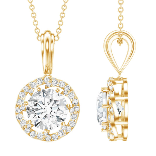 Certified 2 Carat Lab Grown Diamond Bridal Necklace For Bride