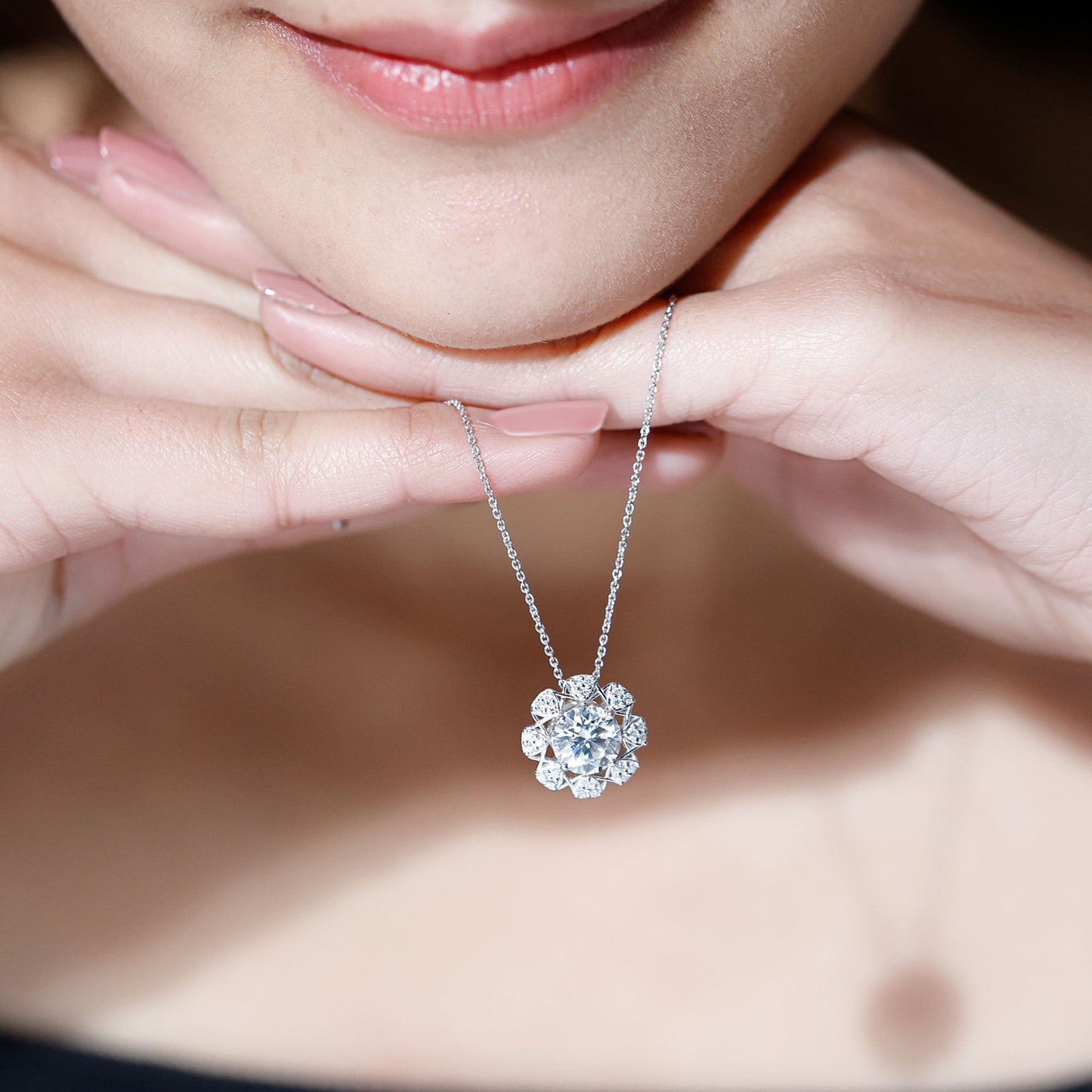 Certified 2 Carat Lab Grown Diamond Designer Solitaire Necklace