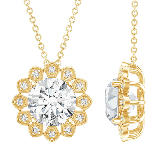 Certified 2 Carat Lab Grown Diamond Cocktail Necklace For Women