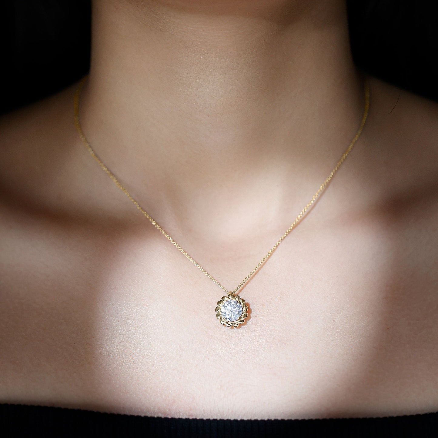 2 Carat Lab Grown Diamond Solitaire Necklace For Women