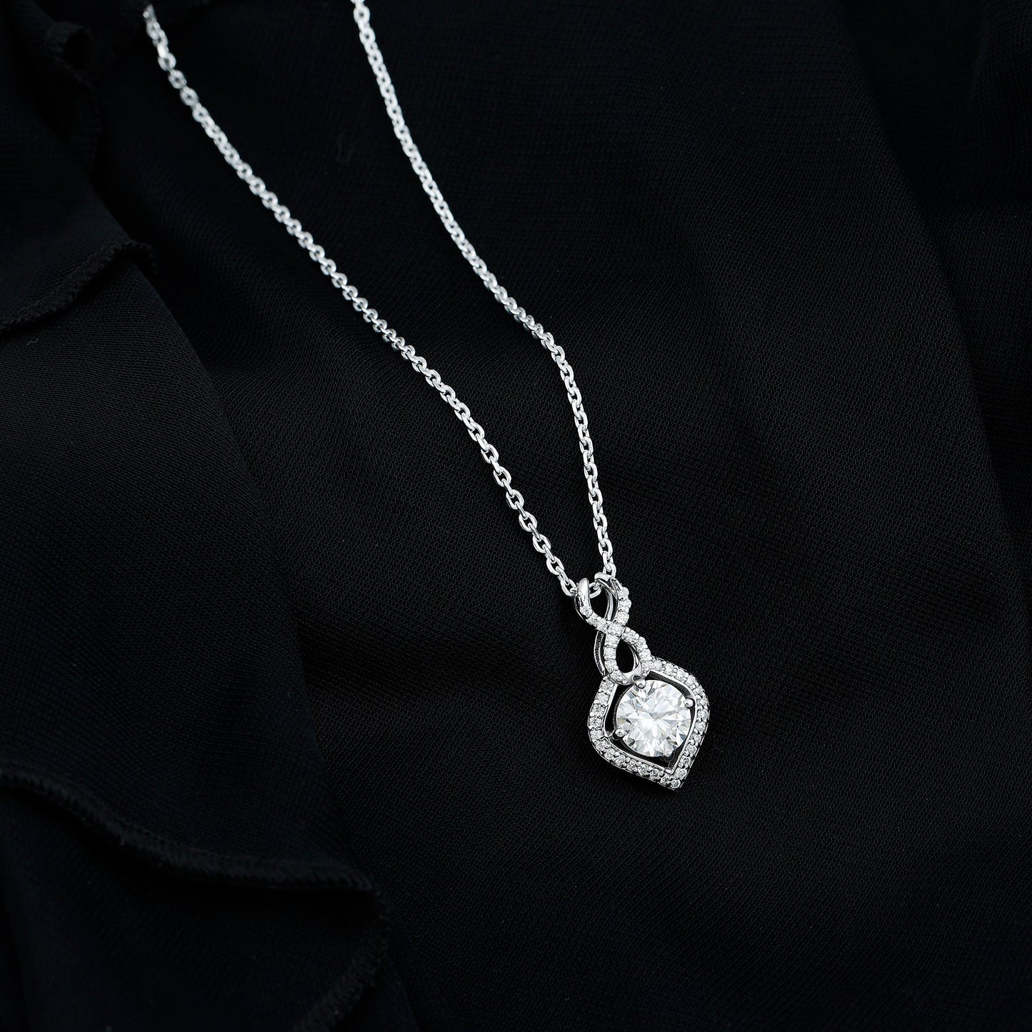 2 Carat Round Lab Grown Diamond Infinity Loop Necklace