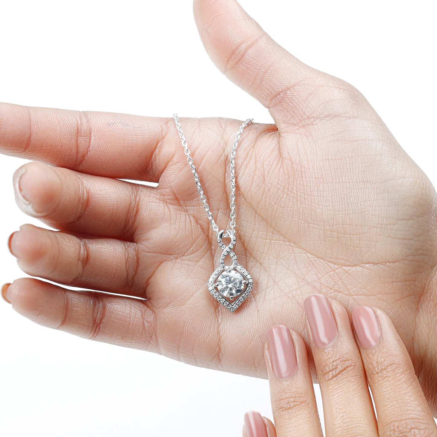 2 Carat Round Lab Grown Diamond Infinity Loop Necklace