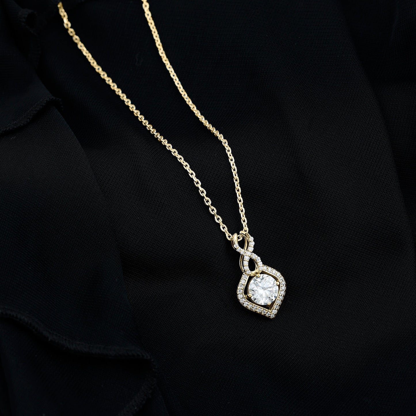 2 Carat Round Lab Grown Diamond Infinity Loop Necklace