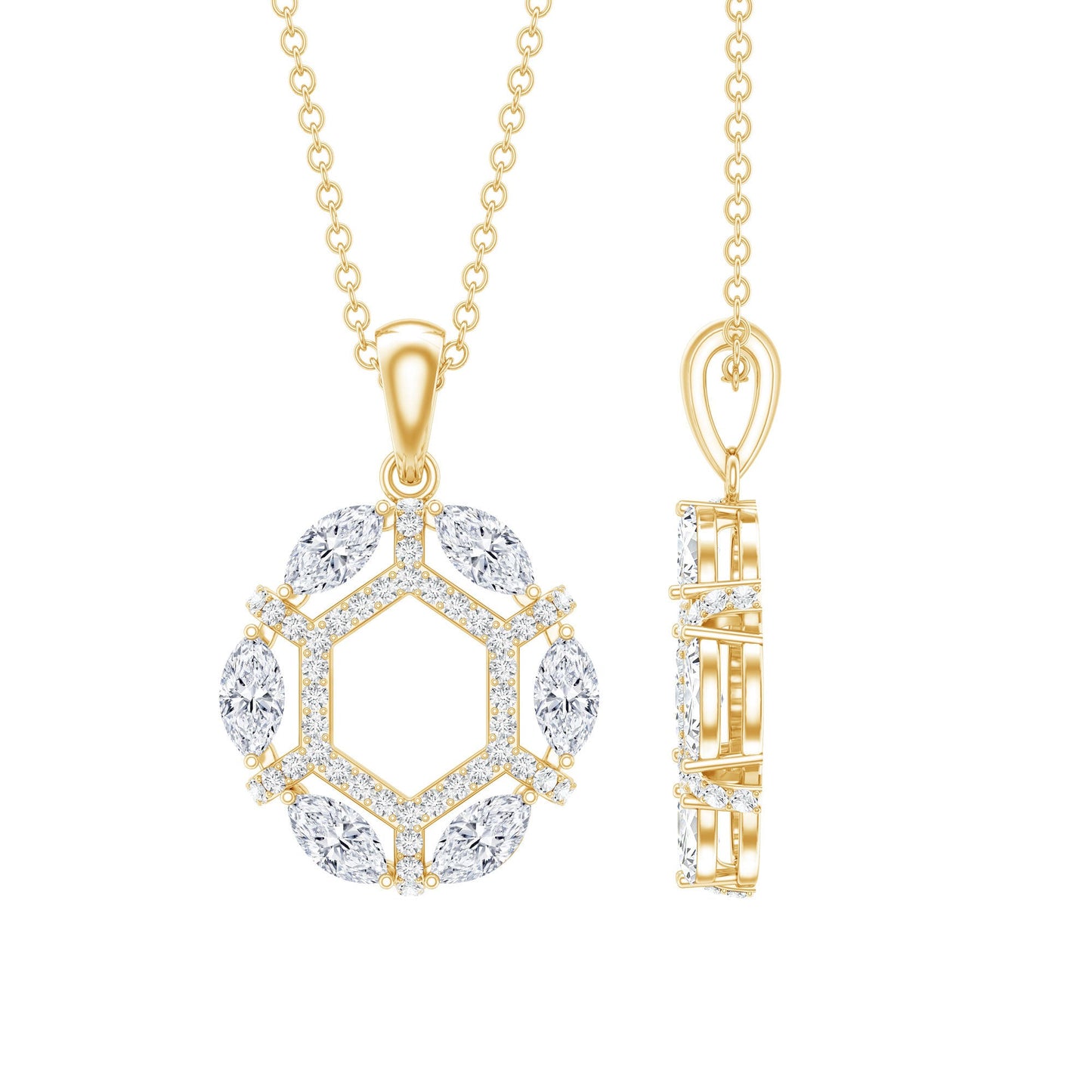 Vintage Style Lab Grown Diamond Wedding Designer Pendant