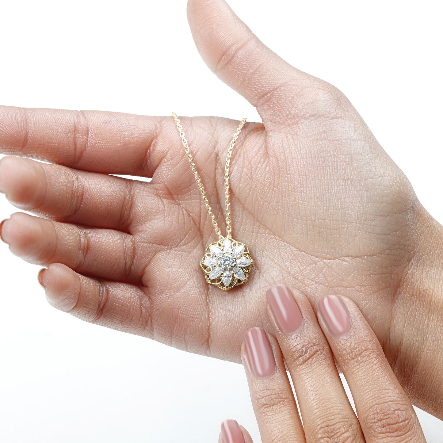 Lab Grown Diamond Statement Flower Necklace