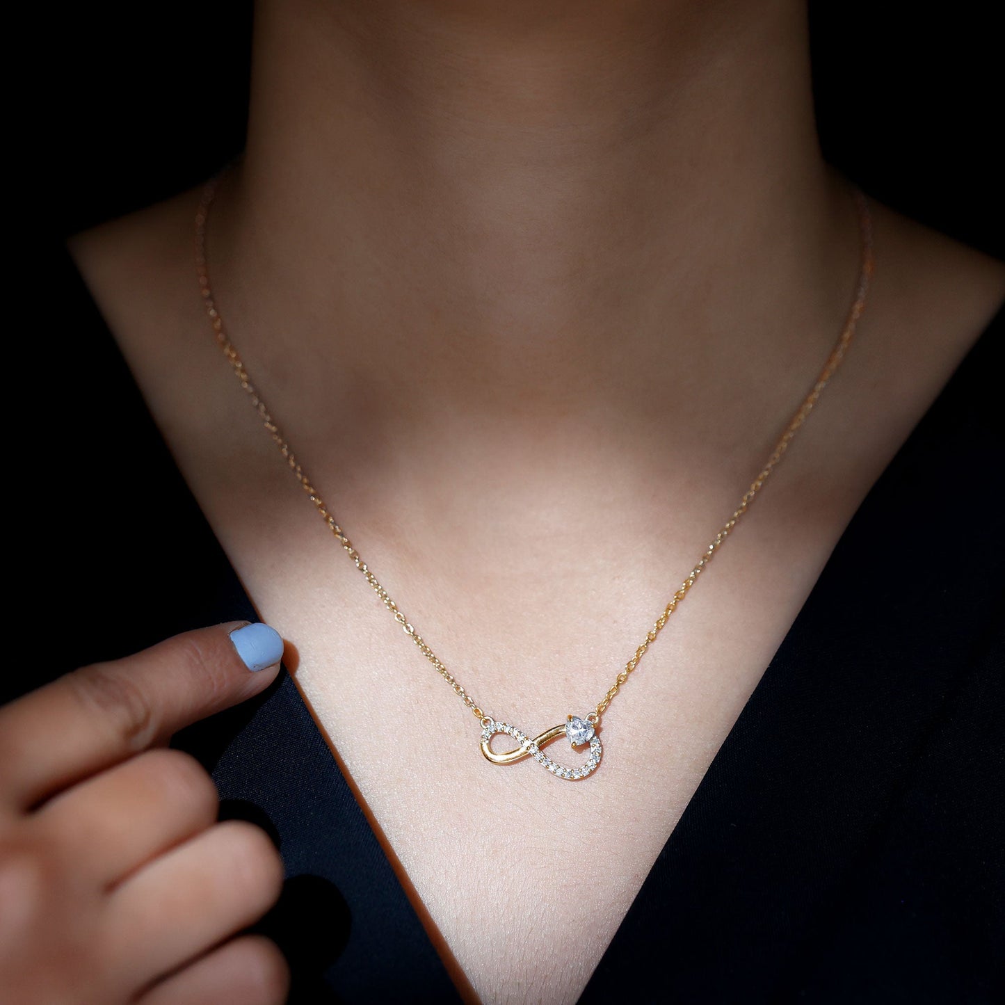 Lab Grown Diamond Infinity Heart Necklace For Women