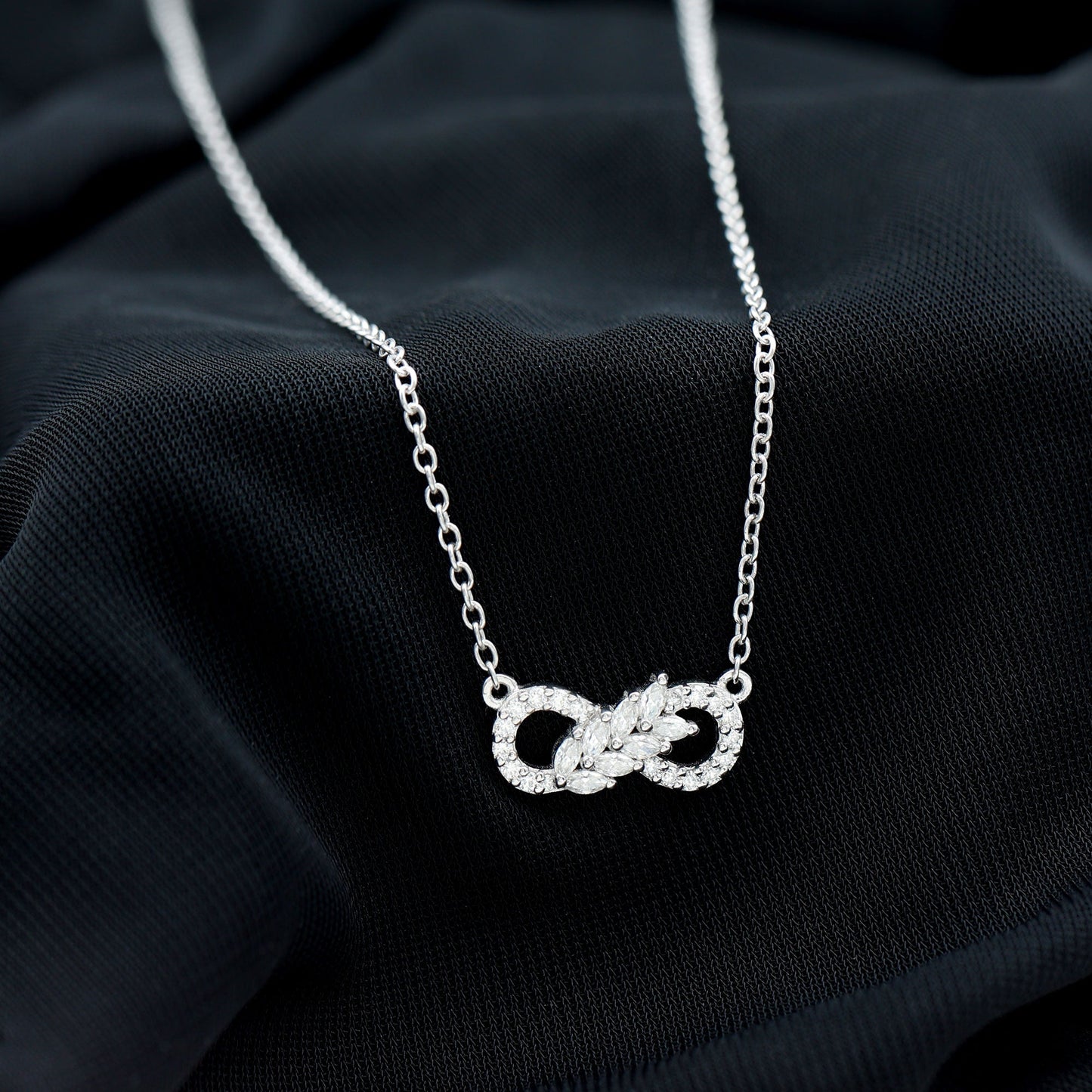 Lab Grown Diamond Infinity Love Knot Necklace For Women