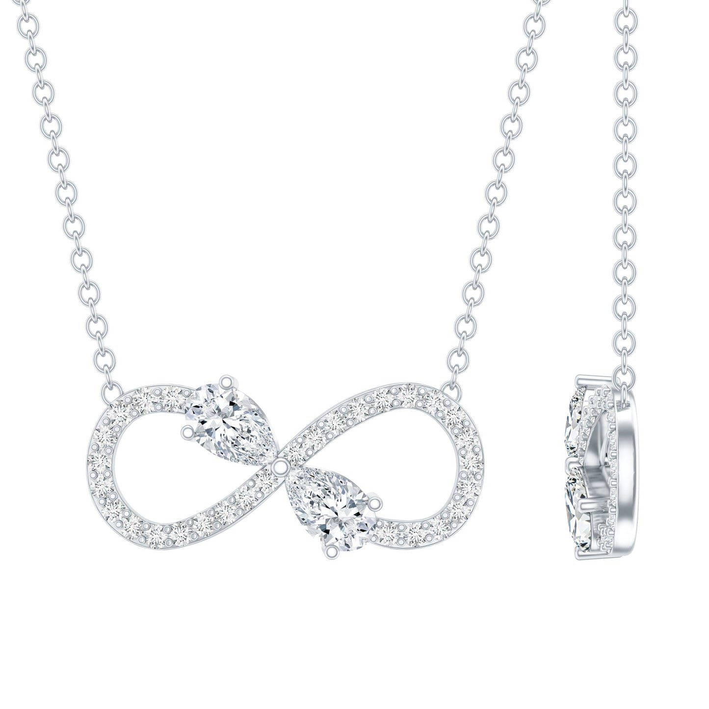 Lab Grown Diamond Forever Knot Teardrop Necklace