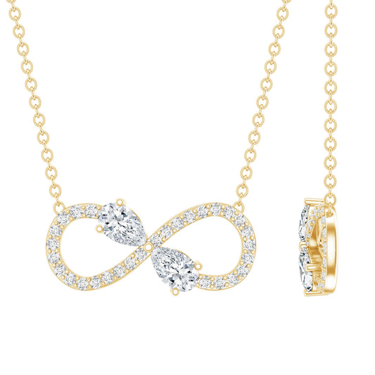 Lab Grown Diamond Forever Knot Teardrop Necklace