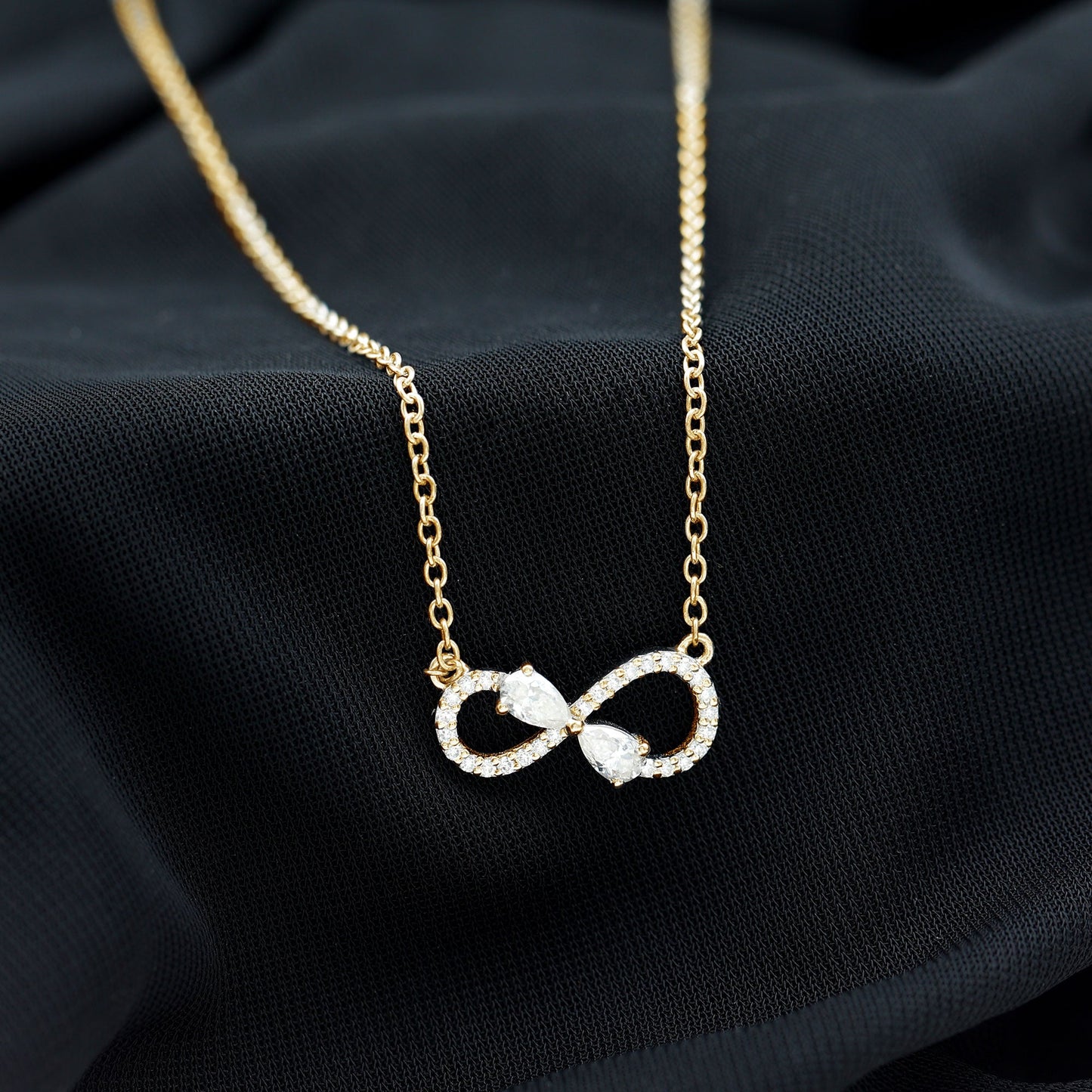 Lab Grown Diamond Forever Knot Teardrop Necklace