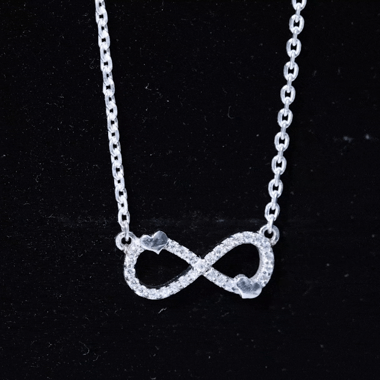 Lab Grown Diamond Infinity Knot Necklace With Cute Heart