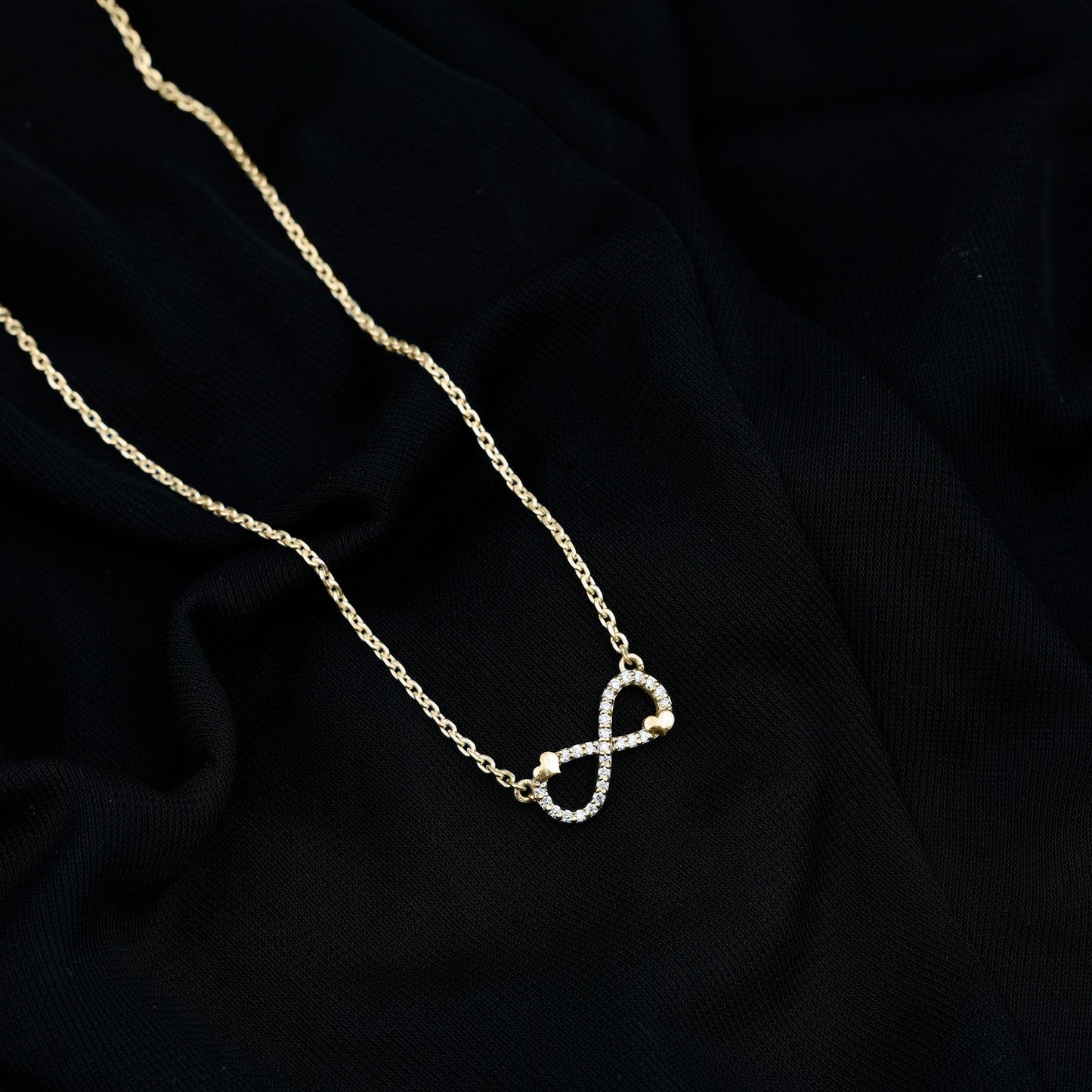 Lab Grown Diamond Infinity Knot Necklace With Cute Heart