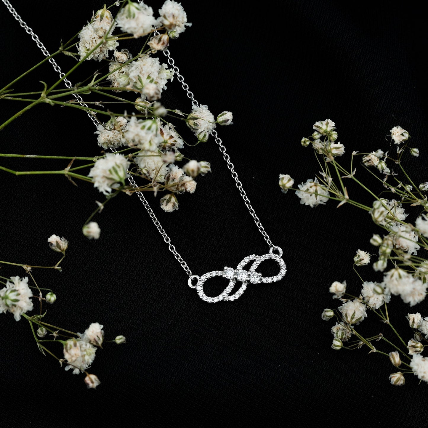 Certified Lab Grown Diamond Double Infinity Symbol Necklace