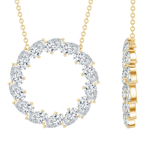 Certified Lab Pear Diamond Eternity Circle Necklace