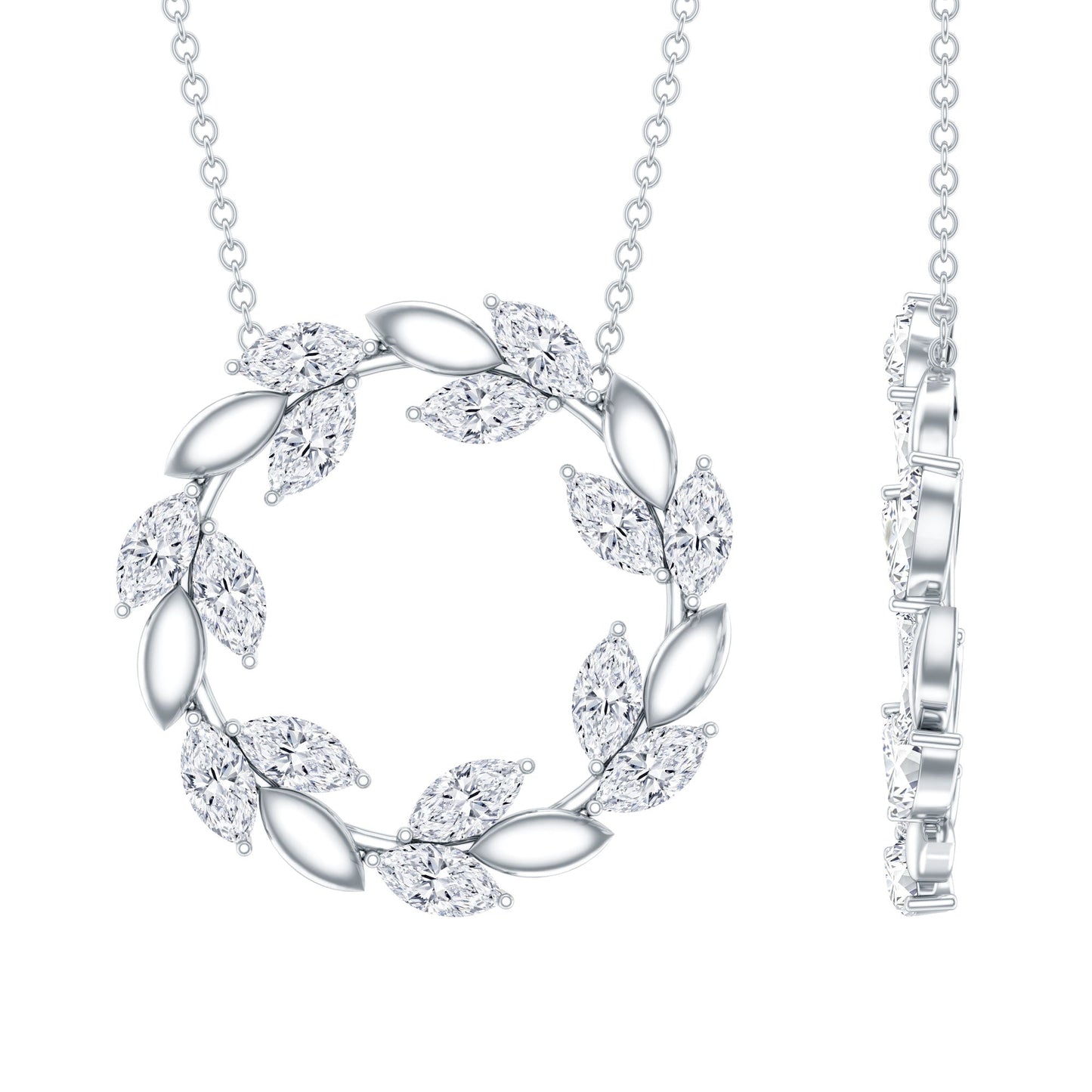 Lab Grown Diamond Nature Inspired Circle Necklace