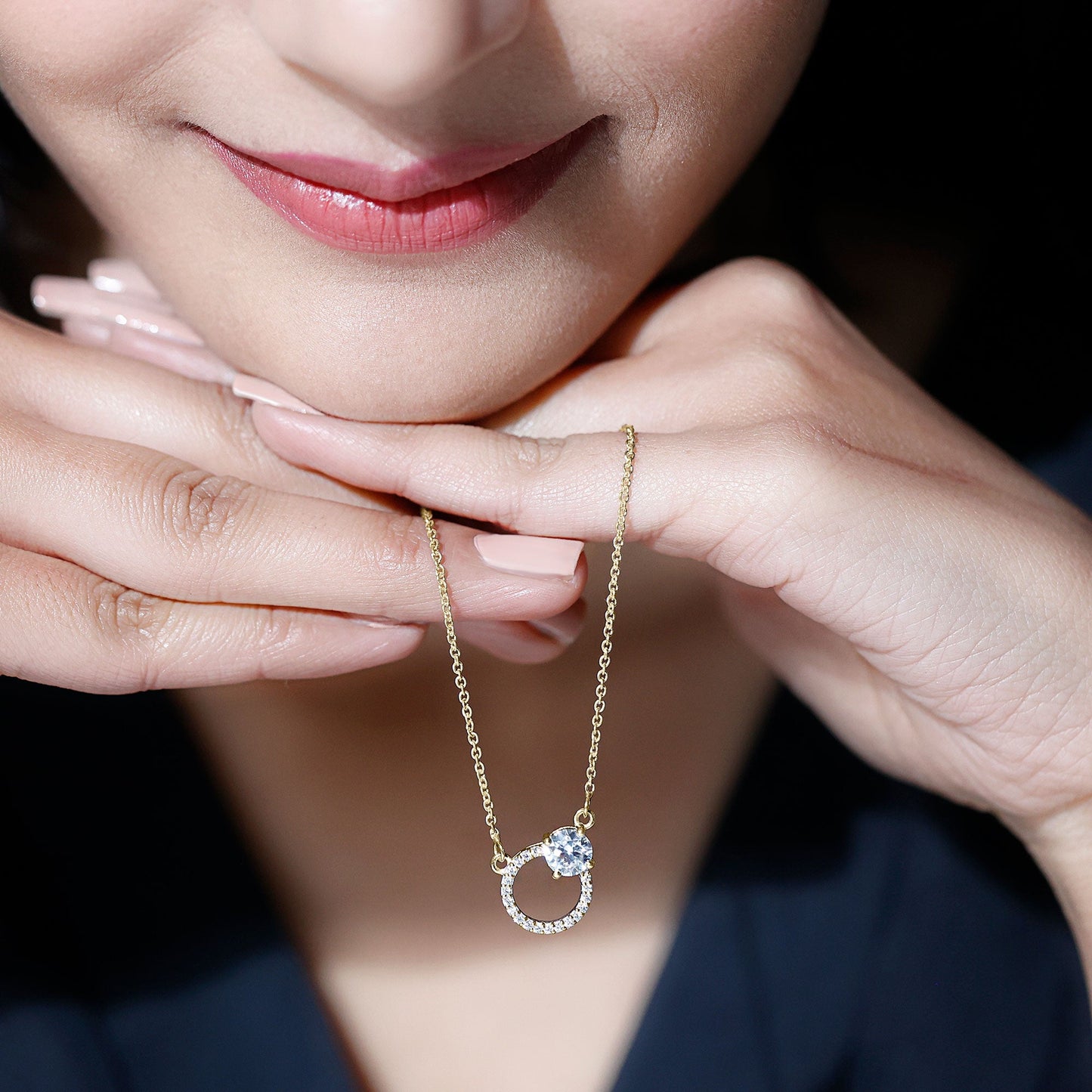 Certified Lab 0.9 Carat Diamond Circle Of Life Necklace