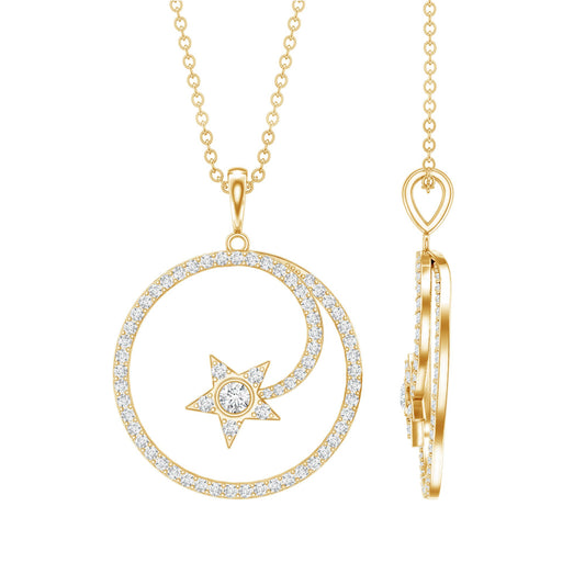 Certified Lab Grown Diamond Open Circle Necklace With Star