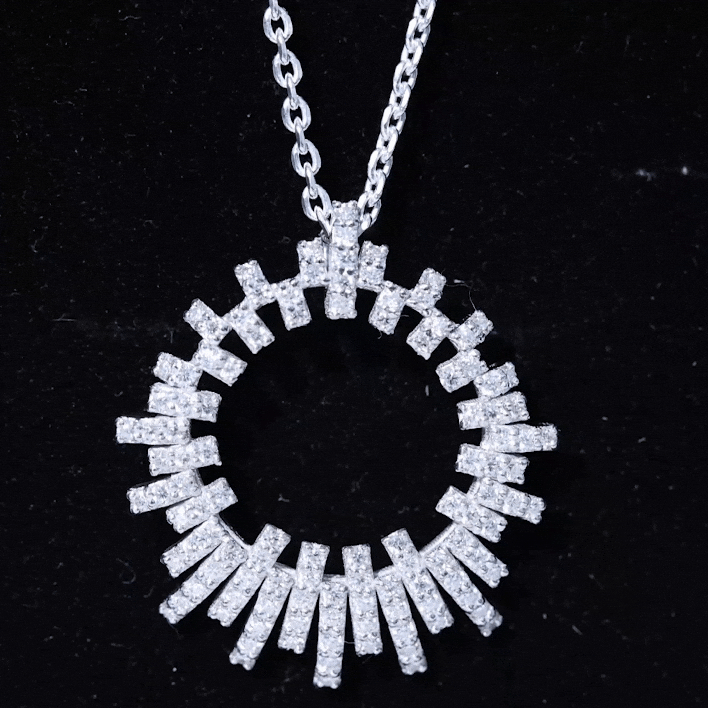 Certified Pave Set Lab Grown Diamond Eternity Necklace