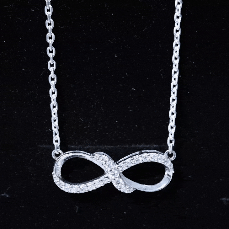 Lab Grown Diamond Infinity Knot Necklace with Accent