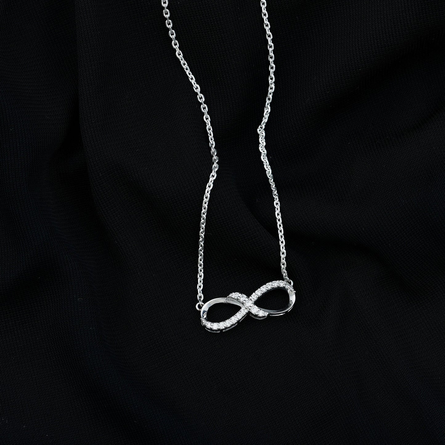 Lab Grown Diamond Infinity Knot Necklace with Accent