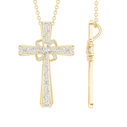 Lab Grown Diamond Catholic Cross Necklace
