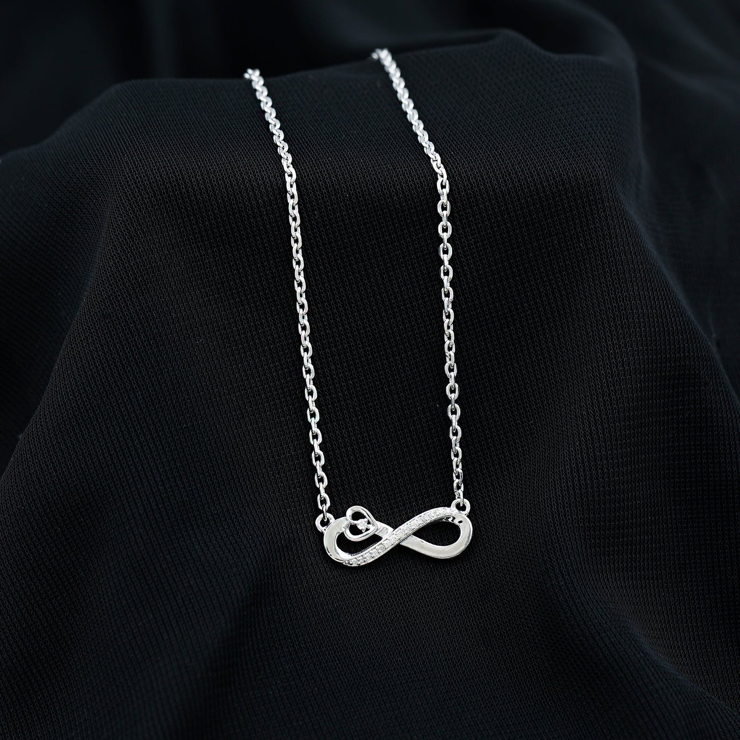 Certified Lab Grown Diamond Infinity Heart Necklace
