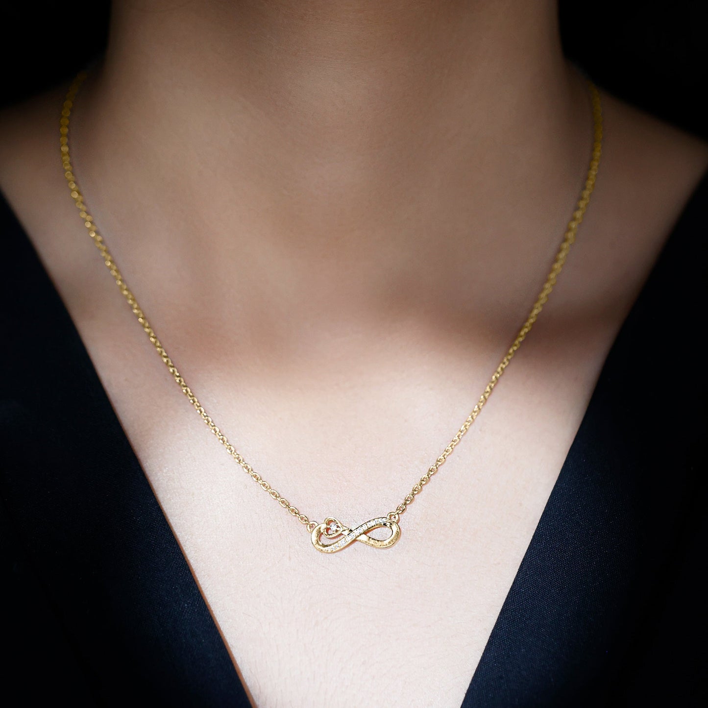 Certified Lab Grown Diamond Infinity Heart Necklace