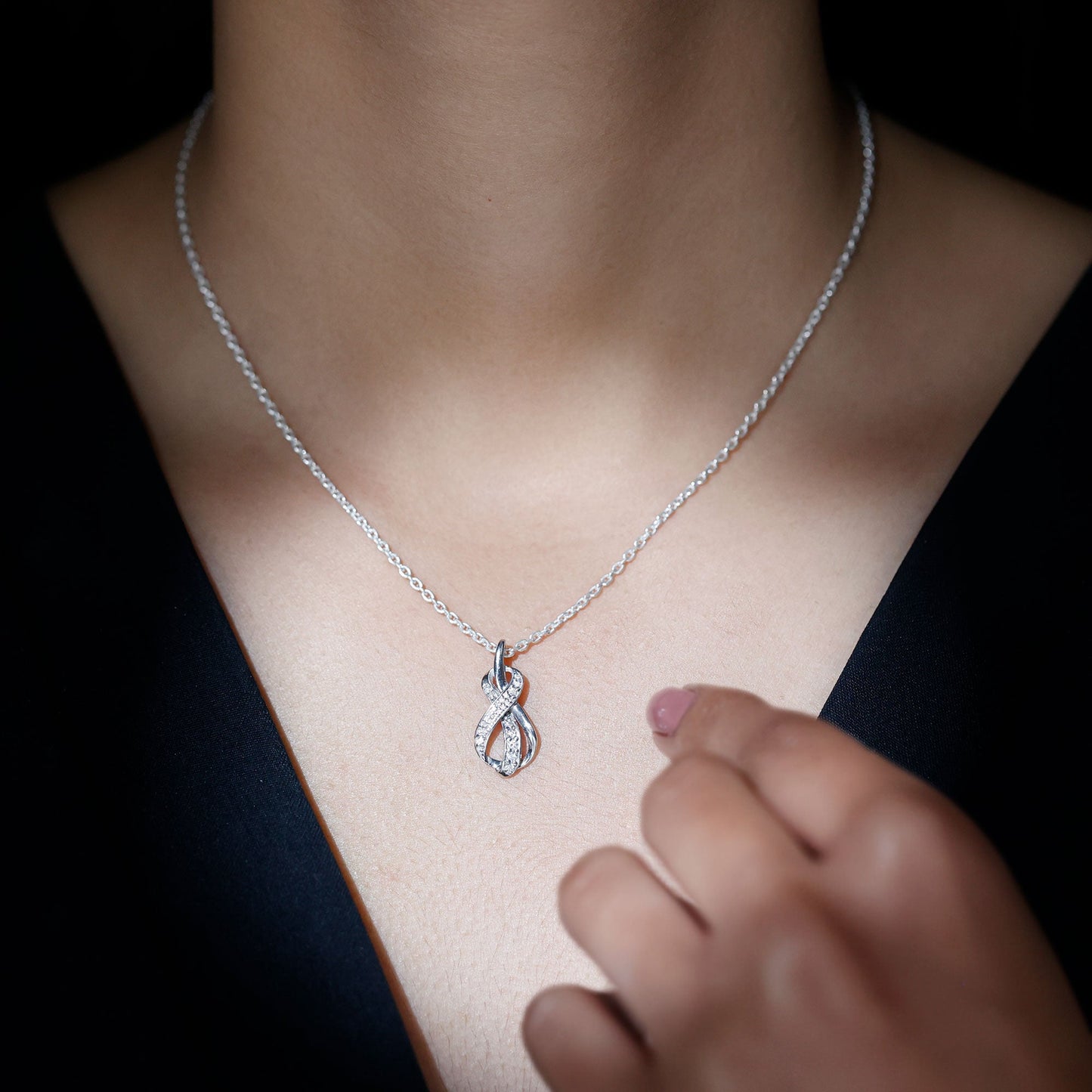 Certified Lab Grown Diamond Infinity Loop Necklace
