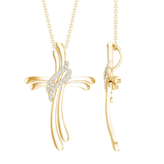 Lab Grown Diamond Designer Catholic Cross Necklace