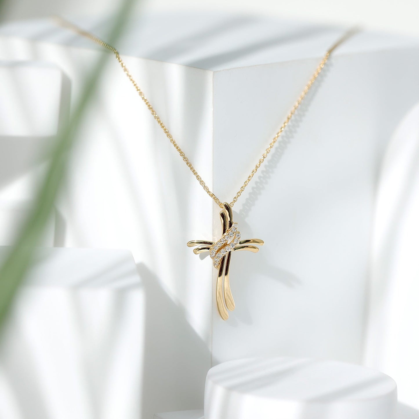Lab Grown Diamond Designer Catholic Cross Necklace