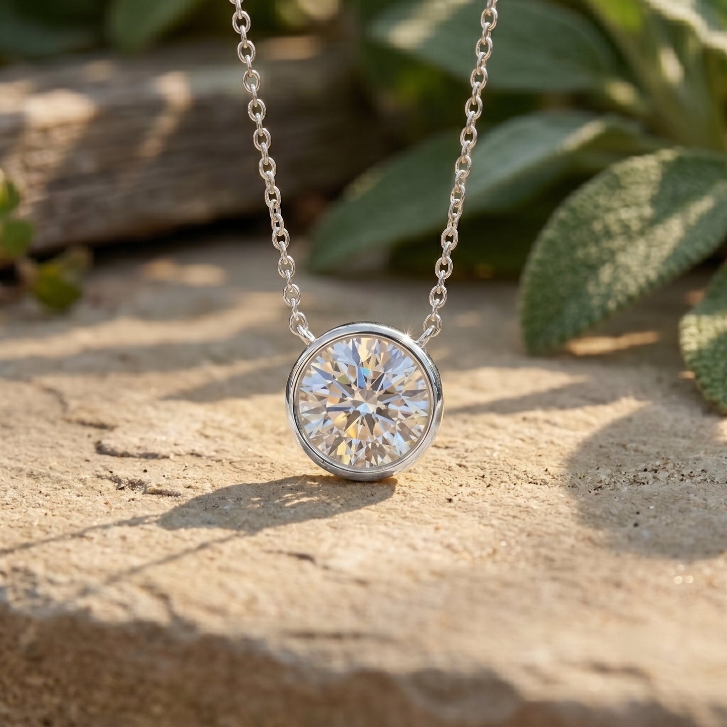 IGI Certified 3 Carat Lab Grown Diamond Solitaire Necklace for Women