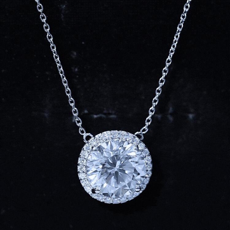 IGI Certified 4 Carat Round Lab Grown Diamond Statement Necklace