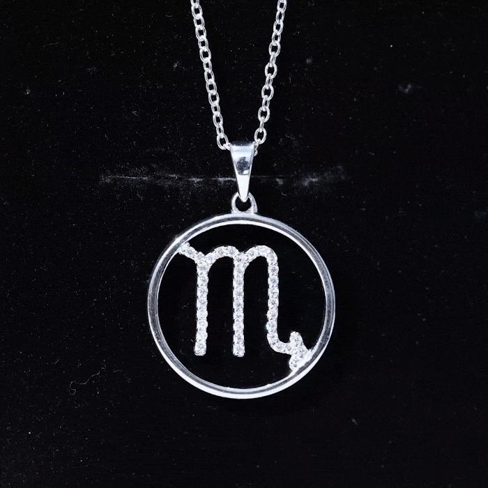 Certified Moissanite Scorpio Zodiac Pendant Necklace