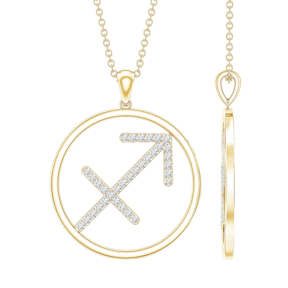Certified Moissanite Sagittarius Zodiac Sign Necklace