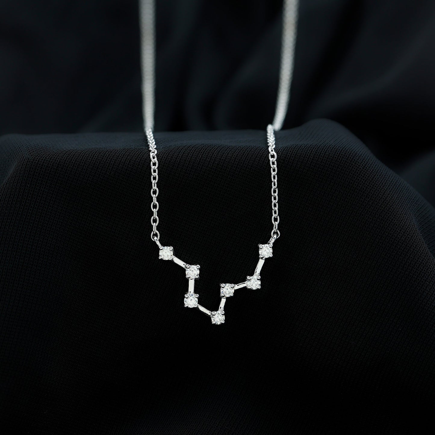 Moissanite Constellation Aquarius Zodiac Sign Necklace