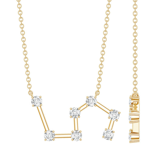 Moissanite Constellation Leo Zodiac Sign Necklace