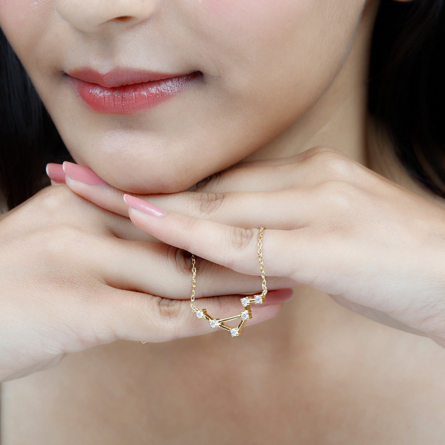 Certified Moissanite Constellation Libra Zodiac Sign Necklace