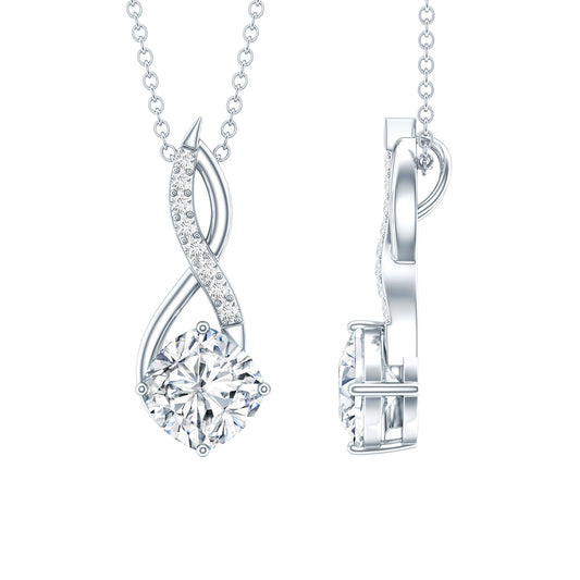 2 Carat Cushion Cut Cubic Zirconia Infinity Necklace for Women